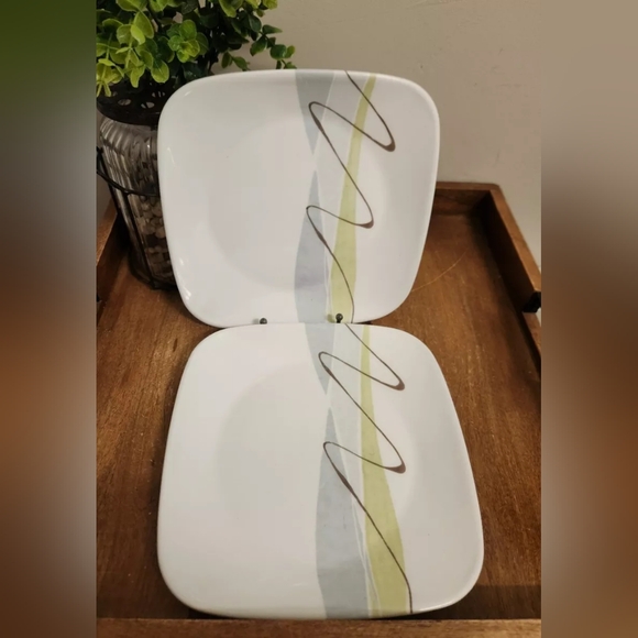 Corelle Other - Corelle Corningware Square Harmony 9" salad luncheon plates set of 2 vintage